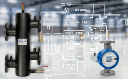 Low loss header flow rate velocity