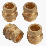 DN25 (1″) FlexEJ compression fittings for 22 mm copper pipe - 4 pack